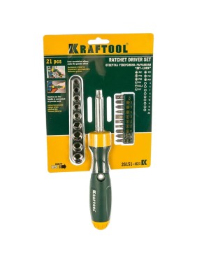 Реверсная рычажная отвертка KRAFTOOL BIT-LOCK 26151-H21