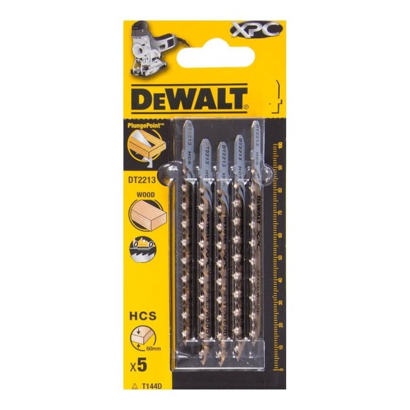 Пилки для лобзика по дереву (100 мм; шаг зубьев 4.2 мм) 5 шт. DEWALT DT2213 Пилки для лобзика по дереву (100 мм; шаг зубьев 4.2 мм) 5 шт. DEWALT DT2213