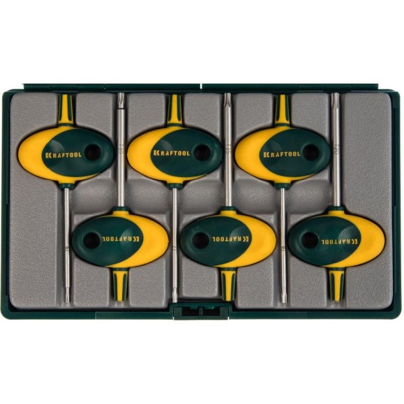 Набор ключей мини TORX EXPERT для точных работ Т6 - Т20 KRAFTOOL 27440-H6