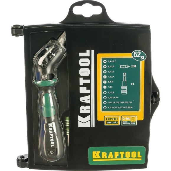 Реверсивно-рычажная отвертка Kraftool EXPERT 25555-H52