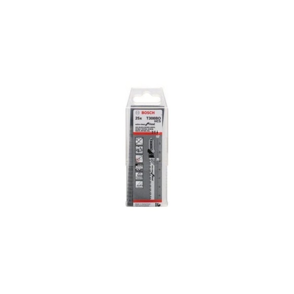 Пилка (T 308 BO; 25 шт) по дереву для лобзика Extra-Clean for Wood Bosch 2608663869