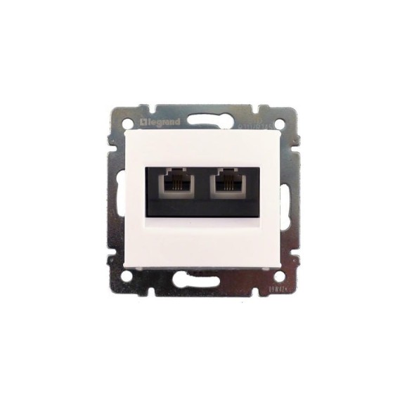 Розетка Legrand телефонная двойная RJ11 Legrand Valena белый 694275