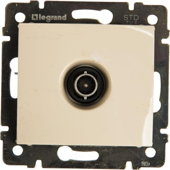 Розетка Legrand TV (телевизионная) Legrand Valena проходная слоновая кость 695625