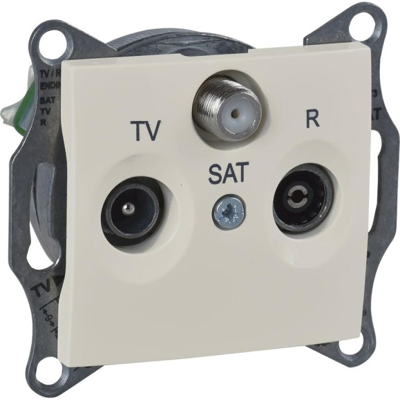 Розетка TV/R/SAT Systeme Electric Sedna Беж проходная 4dB SE SDN3501447