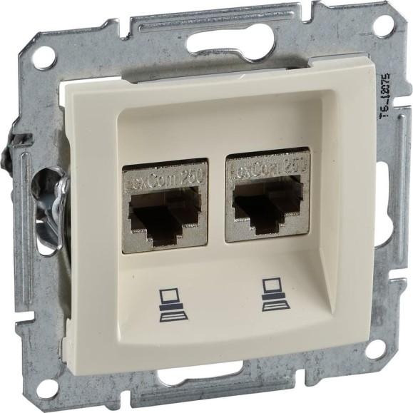 Двойная компьютерная розетка Systeme Electric Sedna Беж RJ45 кат. 6 UTP SE SDN4800147