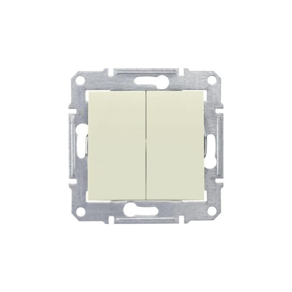 Механизм переключателя Systeme Electric 2-клавишный Sedna бежевый SchE SDN0600147
