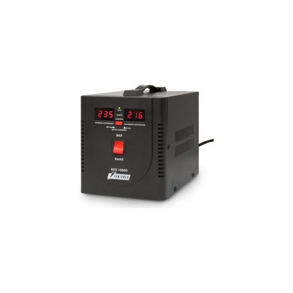 Стабилизатор напряжения Powerman 1ф 1,5 кВА AVS 1500 D Black 6028663