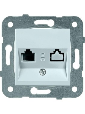 Компьютерная розетка Panasonic МОДУЛЬ RJ45, категория 5e, серебро Karre Plus Pan WKTT0404-2SL