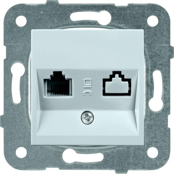 Компьютерная розетка Panasonic МОДУЛЬ RJ45, категория 5e, серебро Karre Plus Pan WKTT0404-2SL