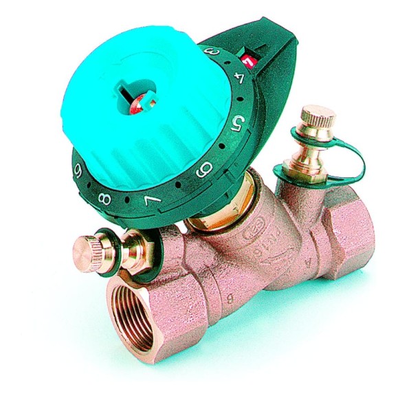 Балансировочный клапан COMAP 751R с пониженным Kv, с 2 измерительными ниппелеми, без дренажа 3/4" DN20, 0,115-1,89 7514061
