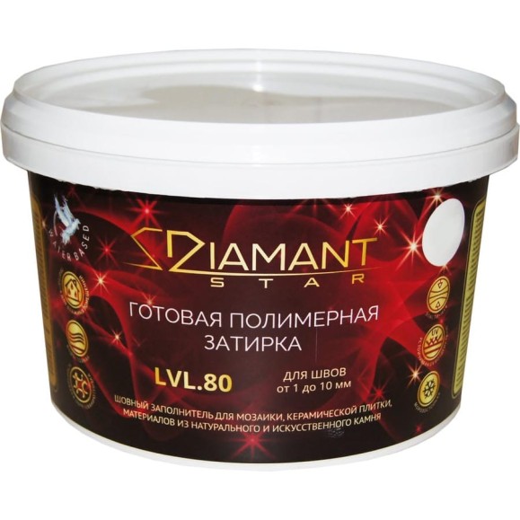 Готовая полимерная затирка Живая Краска Diamant Star lvl80, титан 802 8802
