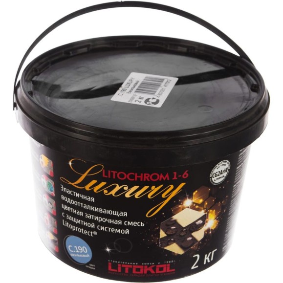 Затирочная смесь LITOKOL LITOCHROM 1-6 LUXURY C.190, васильковый 2 кг bucket 354180003 Затирочная смесь LITOKOL LITOCHROM 1-6 LUXURY C.190, васильковый 2 кг bucket 354180003