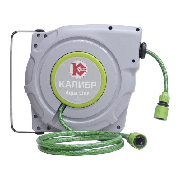 Поливочный шланг на автоматической катушке Калибр ШПАК-15 00000068508 Поливочный шланг на автоматической катушке Калибр ШПАК-15 00000068508