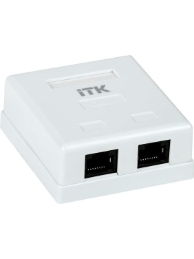Информационная розетка ITK 2 модуля, RJ45 CAT.6 настенная CS2-1C6U-22