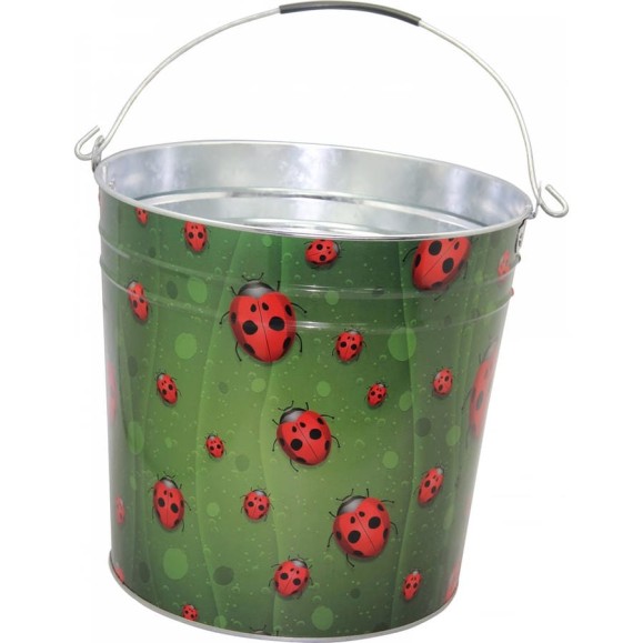 Садовое оцинкованное ведро СПЕЦ Garden&Flowers 12л Божьи коровки GF-MB1203