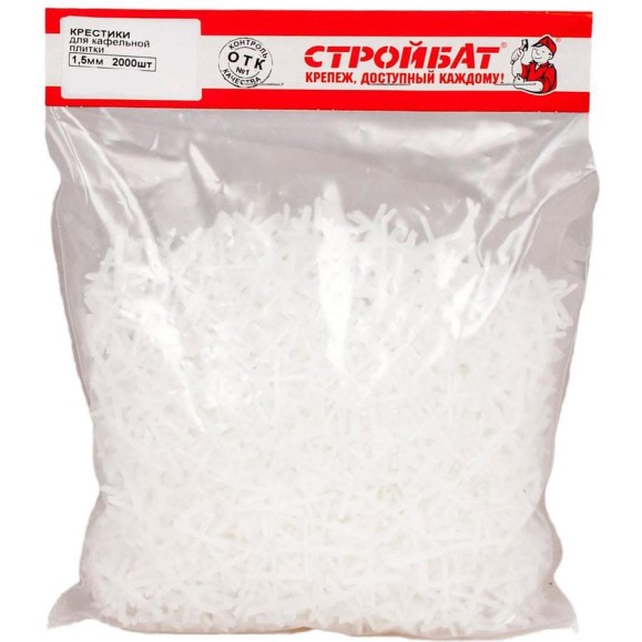 Крестик для кафельной плитки (2000 шт; 1.5 мм) Стройбат 11519
