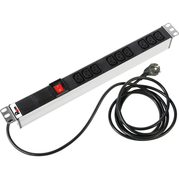 Блок розеток REM Rem-16, с выключателем, 9, IEC, 60320, C13, 16A, шнур 3м R-16-9C13-V-440-3
