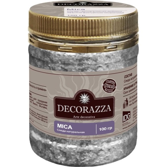 Слюда - декоративная добавка для фактурных штукатурок DECORAZZA DEC MICA 100 г DMC-100 Слюда - декоративная добавка для фактурных штукатурок DECORAZZA DEC MICA 100 г DMC-100