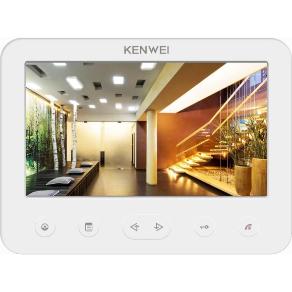 Монитор цветного видеодомофона (белый) Kenwei hand-free LCD TFT 7 KW-E706C DIGIT CC000002027