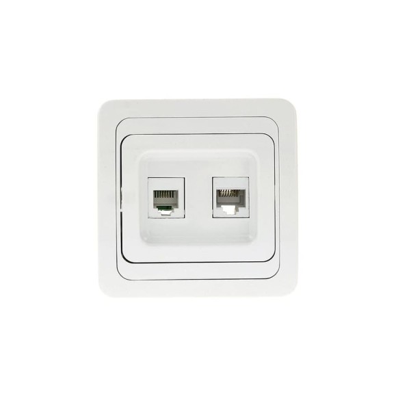 Розетка EKF Лондон RJ45+Phone белая EEK00-135-10