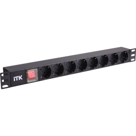 Блок розеток ITK 8 мест PDU 1U шнур 2м PH12-8D1 Блок розеток ITK 8 мест PDU 1U шнур 2м PH12-8D1