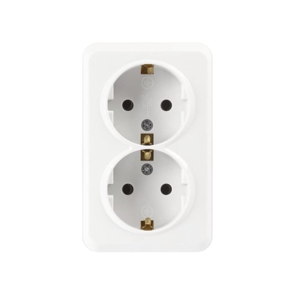 Розетка Smartbuy 2-местная 16А с заземлением белая Юпитер SBE-03w-16-S2-Z Розетка Smartbuy 2-местная 16А с заземлением белая Юпитер SBE-03w-16-S2-Z