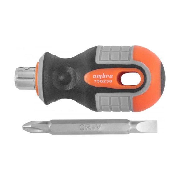 Стержневая двусторонняя отвертка Ombra ROUND GRIP РН2,SL6x38 мм 756238 55773