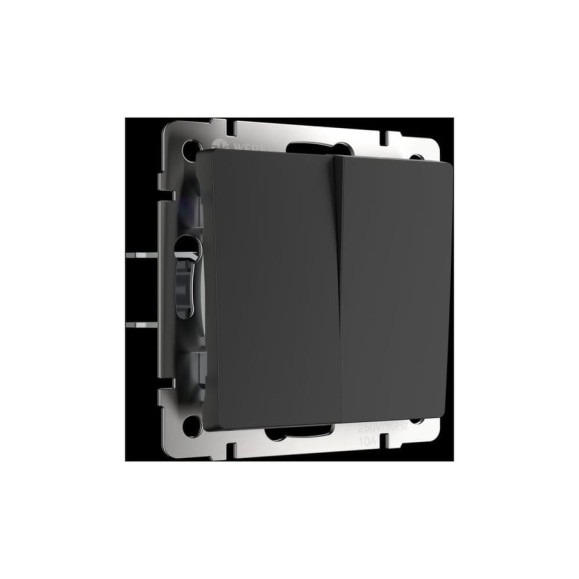 Выключатель WERKEL W1122008 двухклавишный проходной черный матовый a051621