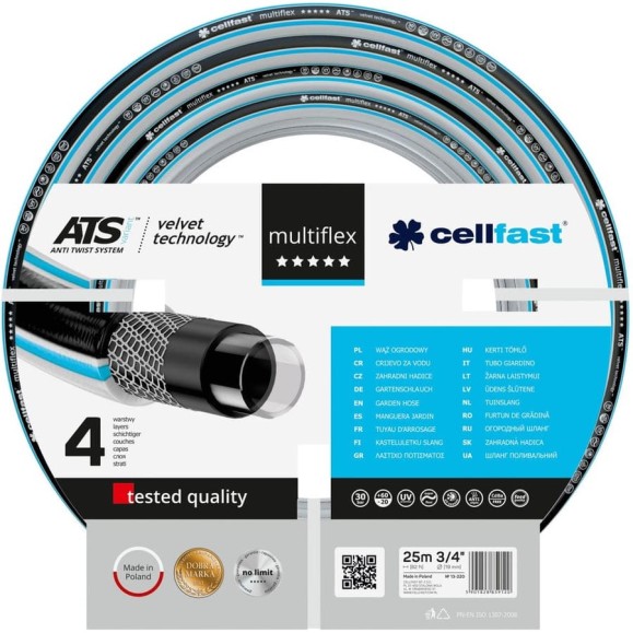 Садовый шланг Cellfast MULTIFLEX ATS VARIANT VT 3/4'', 25 м 13-220 Садовый шланг Cellfast MULTIFLEX ATS VARIANT VT 3/4'', 25 м 13-220