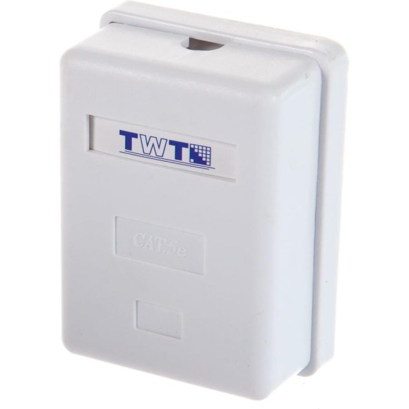 Настенная розетка TWT 1 порт RJ-45, категория 5е, экранированная, белая, SM1-45/S-WH
