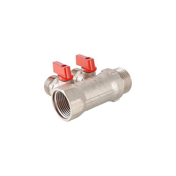Коллектор с отсекающими кранами Valtec 1х2 выхода Евроконус 3/4" VTc.580.NE.0602 Коллектор с отсекающими кранами Valtec 1х2 выхода Евроконус 3/4" VTc.580.NE.0602