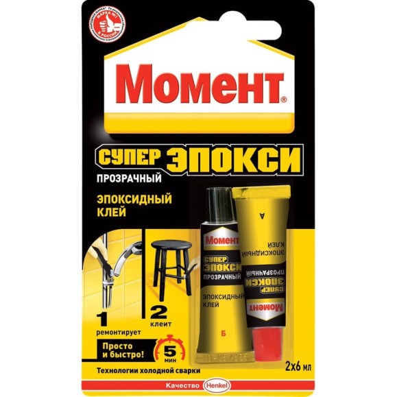 Супер клей МОМЕНТ эпоксидный, 2х6 мл, тюбик 1371260