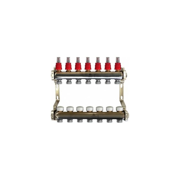 Коллекторный блок для тепл.пола 1x3/4EU отв.-7 Gekon GK 74107 Коллекторный блок для тепл.пола 1x3/4EU отв.-7 Gekon GK 74107