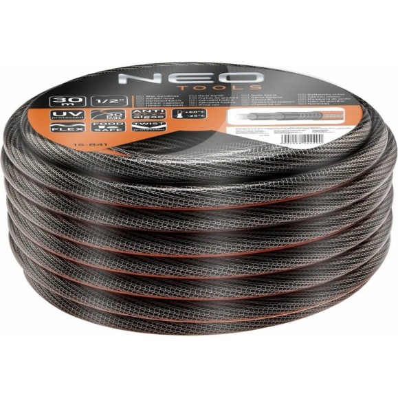 Садовый 6-слойный шланг NEO Tools PROFESSIONAL 1/2" x 30 м 15-841 Садовый 6-слойный шланг NEO Tools PROFESSIONAL 1/2" x 30 м 15-841