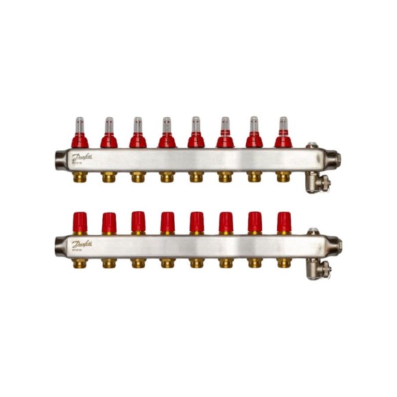 Коллекторы Danfoss SSM-8F с расходомерами 8 контуров 088U0758