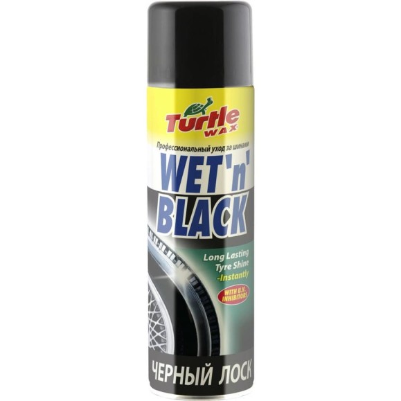 Уход за шинами 500 мл Turtle Wax WET N BLACK Aerozol FG6522 Уход за шинами 500 мл Turtle Wax WET N BLACK Aerozol FG6522