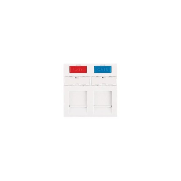 Вставка типа Mosaic NIKOMAX 45x45мм, 2 порта, белая NMC-PM2P-PF-WT Вставка типа Mosaic NIKOMAX 45x45мм, 2 порта, белая NMC-PM2P-PF-WT