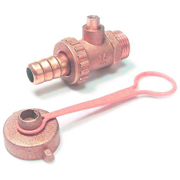 Дренажный кран COMAP серия 122 с окончанием для шланга 1/2" 122004