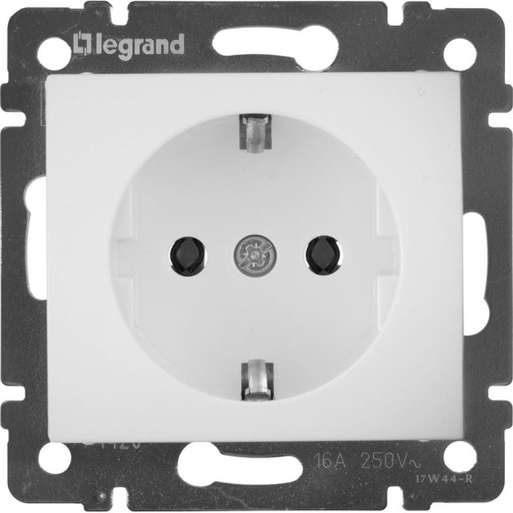 Розетка Legrand с заземлением Legrand Valena без шторок 16А 250В винтовые зажимы белый 774420