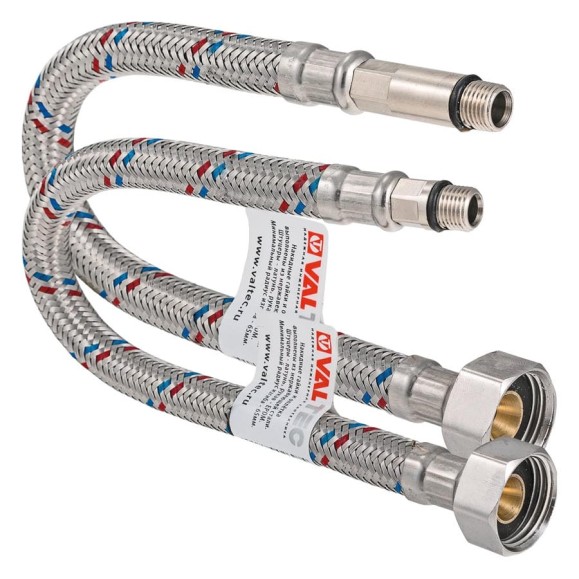 Гибкая подводка для смесителя Valtec комплект М10х18 мм М10х35 ммхG1/2” 120 см VTf.005.IS.0410120 Гибкая подводка для смесителя Valtec комплект М10х18 мм М10х35 ммхG1/2” 120 см VTf.005.IS.0410120
