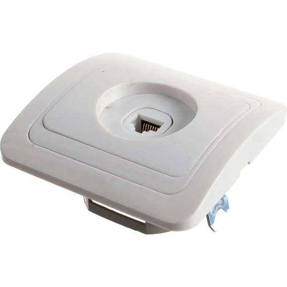 Компьютерная розетка Smartbuy RJ45 1-местная белая Марс SBE-02w-S1-RJ