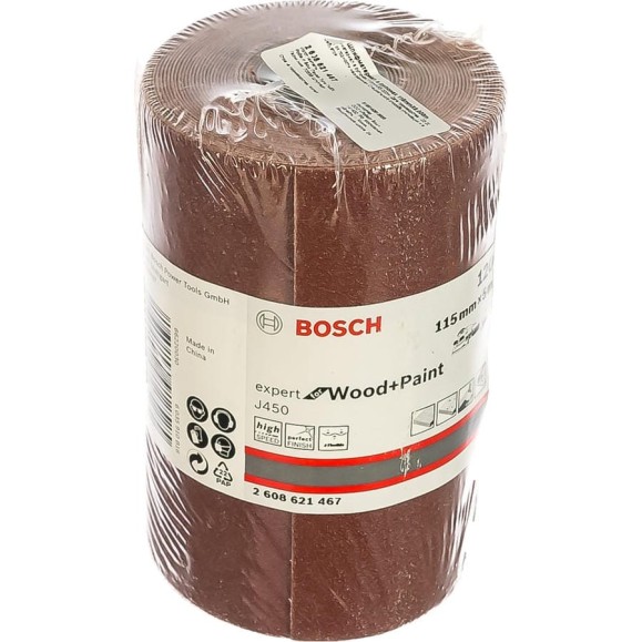 Шлифовальный рулон J450 Expert for Wood+Paint 115x5000 мм, G120 Bosch 2608621467