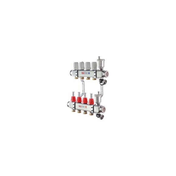 Коллекторная группа со встроенными расходомерами VALTEC в сборе, 1х7 выходов, Евроконус 3/4 VTc.586.EMNX.0607