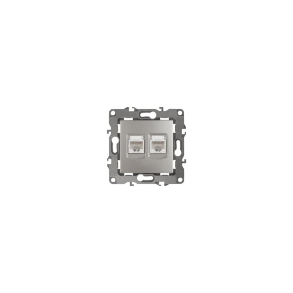 Информационная двойная розетка ЭРА 12-3108-15 2XRJ45, IP20, 12, перламутр Б0019357