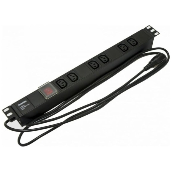 Блок розеток Hyperline SHE19-6IEC-S-2.5IEC для 19 шкафов 397025