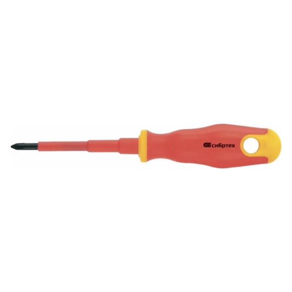 Диэлектрическая отвертка СИБРТЕХ PH1*80mm 12930 Диэлектрическая отвертка СИБРТЕХ PH1*80mm 12930