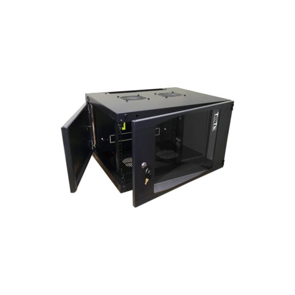 Настенный шкаф TWT Next, 6U 550x600, стеклянная дверь, черный CBWNG-6U-6x6-BK