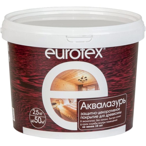 Защитно-декоративное покрытие для древесины Eurotex Аквалазурь олива, полуглянцевое, 2.5 кг 48782 Защитно-декоративное покрытие для древесины Eurotex Аквалазурь олива, полуглянцевое, 2.5 кг 48782