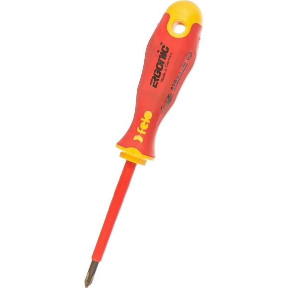 Диэлектрическая крестовая отвертка Felo Ergonic +/- H 1X 80 41610290 Диэлектрическая крестовая отвертка Felo Ergonic +/- H 1X 80 41610290