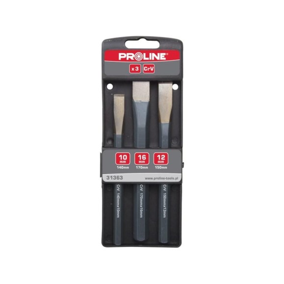 Набор зубил PROLINE 3 предмета, пластиковый кейс 31363